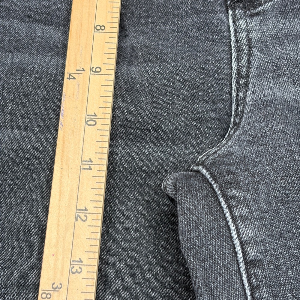 LOFT The Wide Leg Jeans Womens 30/10 Black High Rise Raw Hem Frayed Faded Denim - Picture 9 of 11